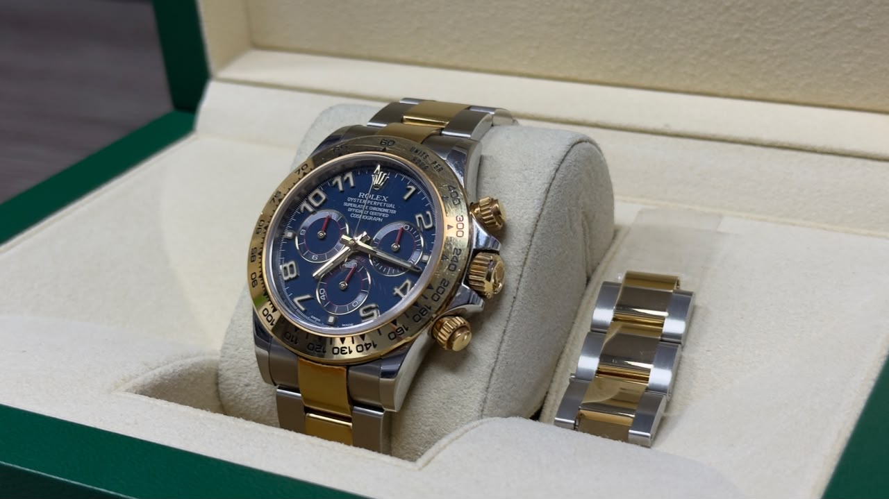 ROLEX DAYTONA BLUE DIAL GOLD & STEEL