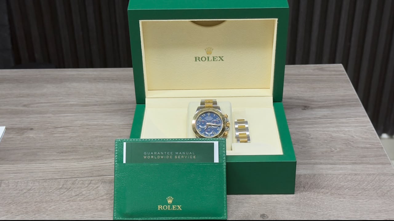 ROLEX DAYTONA BLUE DIAL GOLD & STEEL