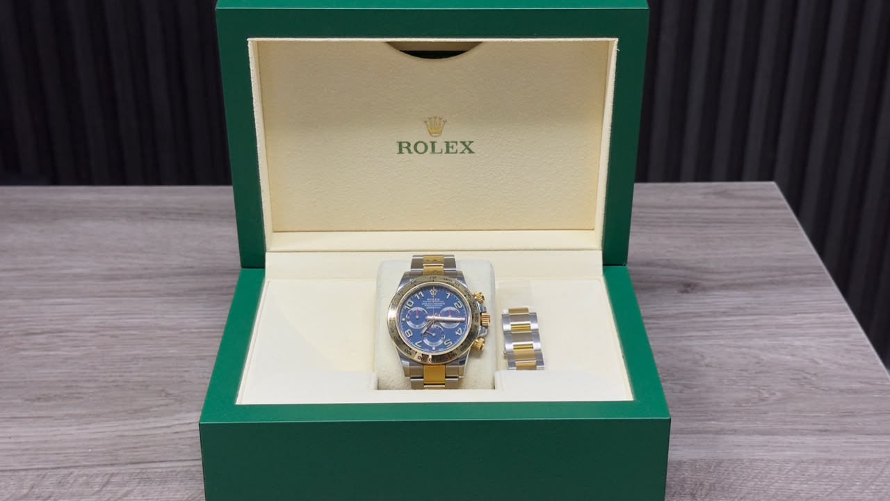 ROLEX DAYTONA BLUE DIAL GOLD & STEEL
