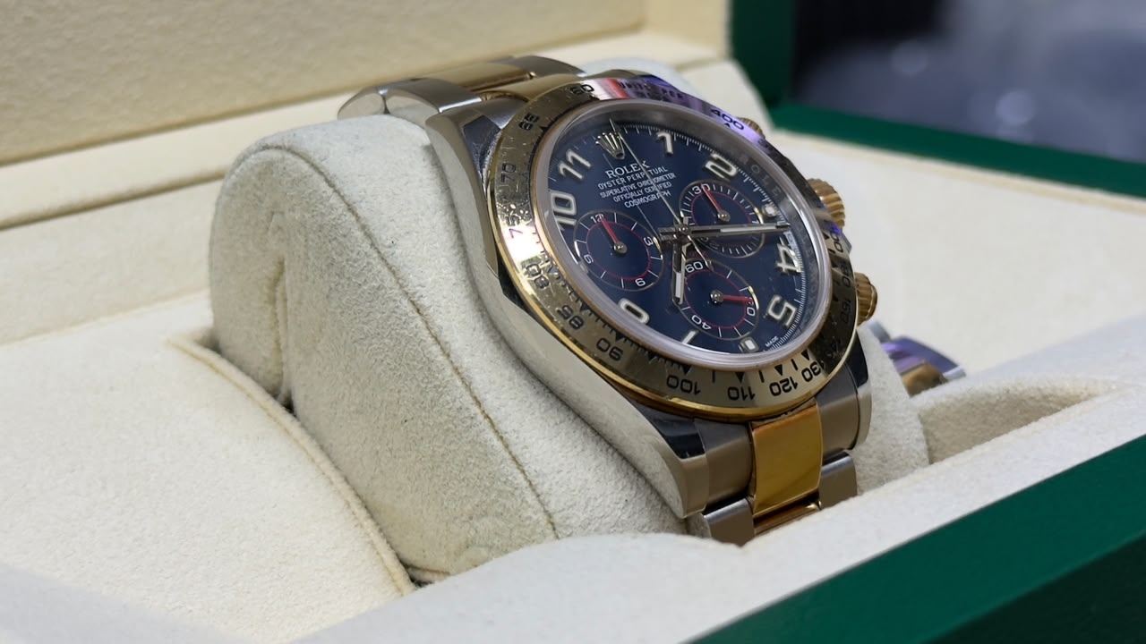 ROLEX DAYTONA BLUE DIAL GOLD & STEEL