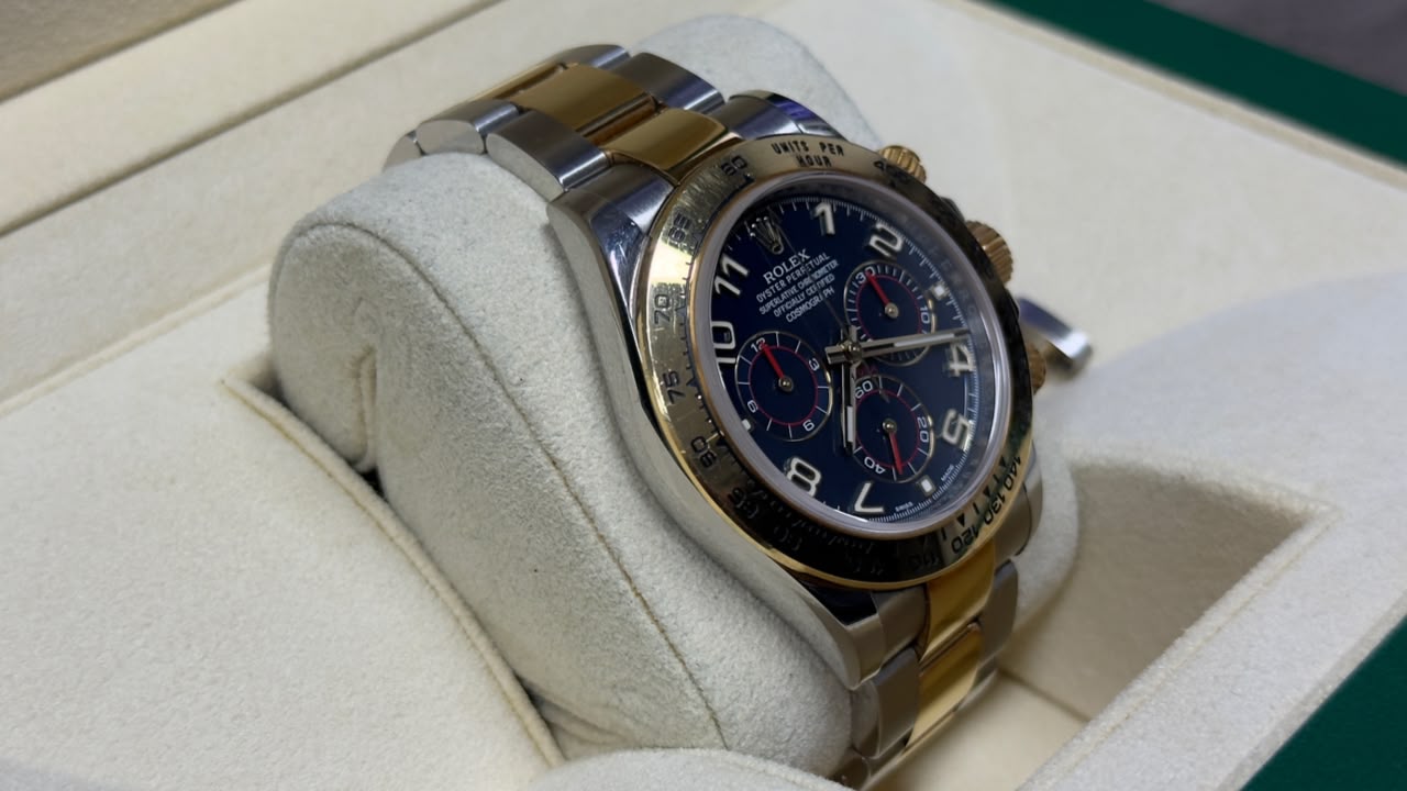 ROLEX DAYTONA BLUE DIAL GOLD & STEEL